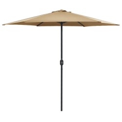 vidaXL Sombrilla de jardín con palo de aluminio gris taupe 270x246 cm