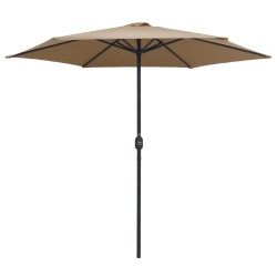 vidaXL Sombrilla de jardín con palo de aluminio gris taupe 270x246 cm