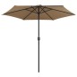 vidaXL Sombrilla de jardín con palo de aluminio gris taupe 270x246 cm vidaXL Sombrilla de jardín con palo de aluminio gris taupe 270x246 cm