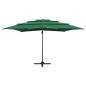 vidaXL Sombrilla de 4 niveles con poste aluminio verde 250x250 cm vidaXL Sombrilla de 4 niveles con poste aluminio verde 250x250 cm