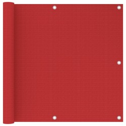 vidaXL Toldo para balcón HDPE rojo 90x600 cm