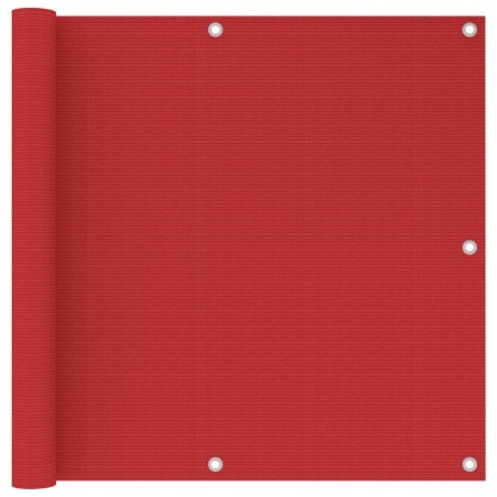 vidaXL Toldo para balcón HDPE rojo 90x600 cm