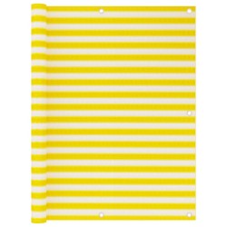vidaXL Toldo para balcón HDPE amarillo y blanco 120x600 cm