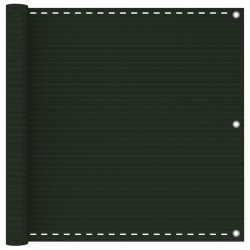 vidaXL Toldo para balcón HDPE verde oscuro 90x400 cm