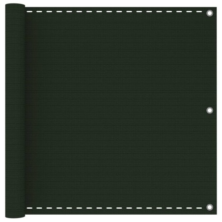 vidaXL Toldo para balcón HDPE verde oscuro 90x400 cm