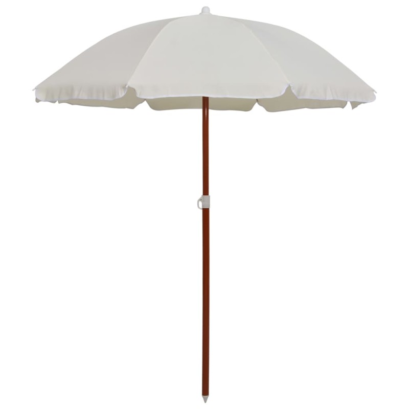 vidaXL Sombrilla con palo de acero color arena 180 cm