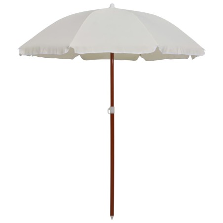 vidaXL Sombrilla con palo de acero color arena 180 cm