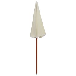 vidaXL Sombrilla con palo de acero color arena 180 cm