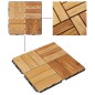 vidaXL Baldosas de terraza 10 uds madera maciza teca 30x30 cm 