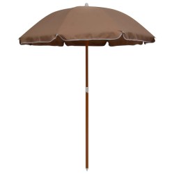 vidaXL Sombrilla con palo de acero gris taupe 180 cm