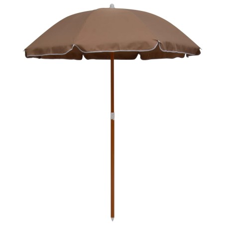 vidaXL Sombrilla con palo de acero gris taupe 180 cm