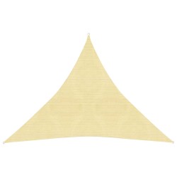 vidaXL Toldo de vela beige HDPE 160 g/m² 3x3x3 m