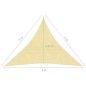 vidaXL Toldo de vela beige HDPE 160 g/m² 3x3x3 m vidaXL Toldo de vela beige HDPE 160 g/m² 3x3x3 m