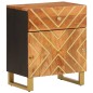 vidaXL Mesita de noche madera maciza mango marrón y negro 50x33x60 c vidaXL Mesita de noche madera maciza mango marrón y negro 50x33x60 c
