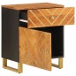 vidaXL Mesita de noche madera maciza mango marrón y negro 50x33x60 c vidaXL Mesita de noche madera maciza mango marrón y negro 50x33x60 c
