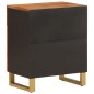 vidaXL Mesita de noche madera maciza mango marrón y negro 50x33x60 c vidaXL Mesita de noche madera maciza mango marrón y negro 50x33x60 c