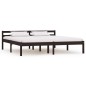 vidaXL Estructura de cama madera maciza pino marrón oscuro 160x200 cm