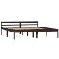 vidaXL Estructura de cama madera maciza pino marrón oscuro 160x200 cm