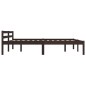 vidaXL Estructura de cama madera maciza pino marrón oscuro 160x200 cm