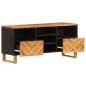 vidaXL Mueble de TV madera maciza mango marrón y negro 100x33,5x46 cm