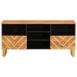 vidaXL Mueble de TV madera maciza mango marrón y negro 100x33,5x46 cm