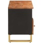 vidaXL Mueble de TV madera maciza mango marrón y negro 100x33,5x46 cm