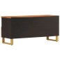 vidaXL Mueble de TV madera maciza mango marrón y negro 100x33,5x46 cm