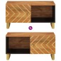 vidaXL Mesa de centro madera maciza de mango negro marrón 80x50x40 cm
