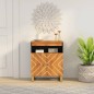 vidaXL Mueble auxiliar madera maciza mango marrón/negro 60x33,5x75 cm vidaXL Mueble auxiliar madera maciza mango marrón/negro 60x33,5x75 cm