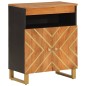 vidaXL Mueble auxiliar madera maciza mango marrón/negro 60x33,5x75 cm vidaXL Mueble auxiliar madera maciza mango marrón/negro 60x33,5x75 cm