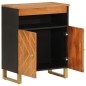 vidaXL Mueble auxiliar madera maciza mango marrón/negro 60x33,5x75 cm vidaXL Mueble auxiliar madera maciza mango marrón/negro 60x33,5x75 cm