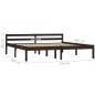 vidaXL Estructura de cama madera maciza pino marrón oscuro 160x200 cm