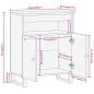 vidaXL Mueble auxiliar madera maciza mango marrón/negro 60x33,5x75 cm vidaXL Mueble auxiliar madera maciza mango marrón/negro 60x33,5x75 cm