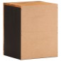vidaXL Mueble de baño de pared madera maciza mango marrón y negro vidaXL Mueble de baño de pared madera maciza mango marrón y negro