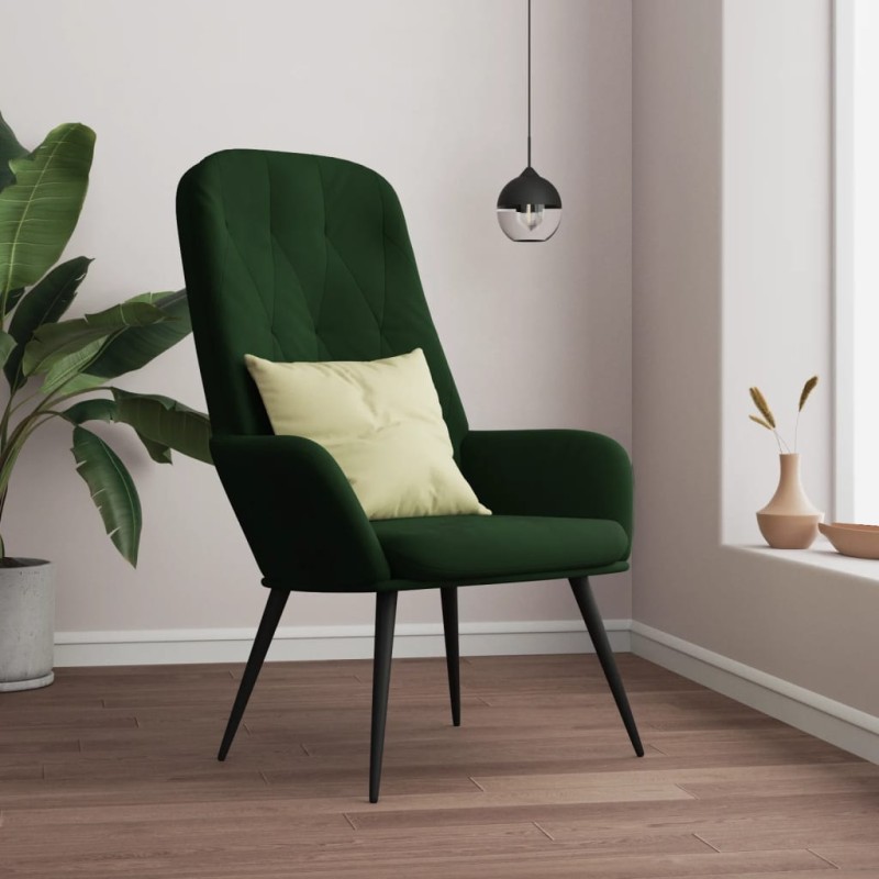 vidaXL Sillón de relax de terciopelo verde oscuro vidaXL Sillón de relax de terciopelo verde oscuro