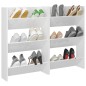 vidaXL Zapatero de pared 2 uds blanco brillo contrachapada 60x18x90 cm vidaXL Zapatero de pared 2 uds blanco brillo contrachapada 60x18x90 cm