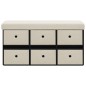vidaXL Banco de almacenaje plegable lino sintético crema 76x38x38 cm vidaXL Banco de almacenaje plegable lino sintético crema 76x38x38 cm