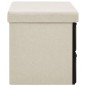 vidaXL Banco de almacenaje plegable lino sintético crema 76x38x38 cm vidaXL Banco de almacenaje plegable lino sintético crema 76x38x38 cm