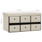 vidaXL Banco de almacenaje plegable lino sintético crema 76x38x38 cm vidaXL Banco de almacenaje plegable lino sintético crema 76x38x38 cm