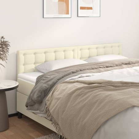 vidaXL Cabeceros 2 unidades cuero sintético color crema 90x5x78/88cm