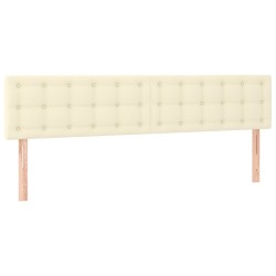vidaXL Cabeceros 2 unidades cuero sintético color crema 90x5x78/88cm