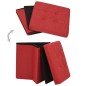 vidaXL Taburete de almacenaje plegable 2 uds lino sintético rojo vino vidaXL Taburete de almacenaje plegable 2 uds lino sintético rojo vino