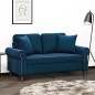 vidaXL Cojines decorativos 2 uds terciopelo azul 40x40 cm vidaXL Cojines decorativos 2 uds terciopelo azul 40x40 cm