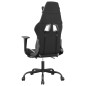 vidaXL Silla gaming masaje y reposapiés cuero sintético negro blanco vidaXL Silla gaming masaje y reposapiés cuero sintético negro blanco