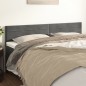 vidaXL Cabeceros 2 unidades de terciopelo gris oscuro 80x5x78/88 cm