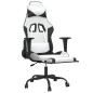 vidaXL Silla gaming masaje y reposapiés cuero sintético negro blanco vidaXL Silla gaming masaje y reposapiés cuero sintético negro blanco