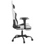 vidaXL Silla gaming masaje y reposapiés cuero sintético negro blanco vidaXL Silla gaming masaje y reposapiés cuero sintético negro blanco
