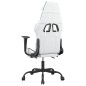 vidaXL Silla gaming masaje y reposapiés cuero sintético negro blanco vidaXL Silla gaming masaje y reposapiés cuero sintético negro blanco
