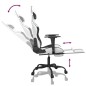 vidaXL Silla gaming masaje y reposapiés cuero sintético negro blanco vidaXL Silla gaming masaje y reposapiés cuero sintético negro blanco
