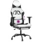 vidaXL Silla gaming masaje y reposapiés cuero sintético negro blanco vidaXL Silla gaming masaje y reposapiés cuero sintético negro blanco